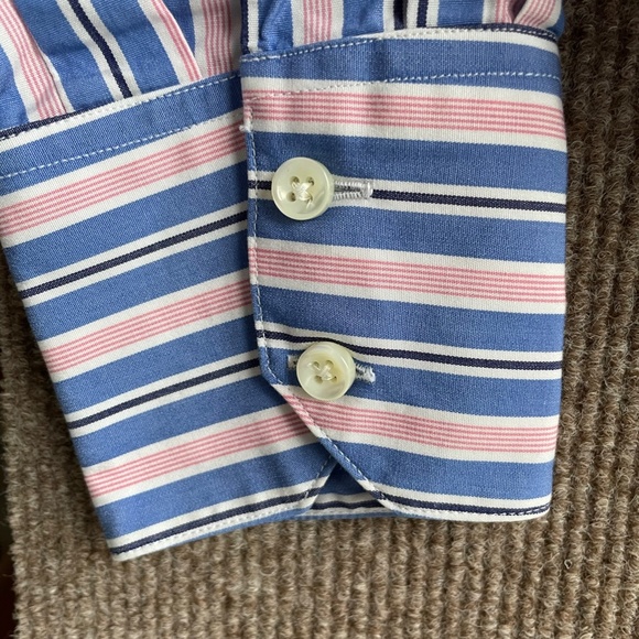Ladies blue pink white 100% cotton striped dress shirt size 38 european - Picture 4 of 7